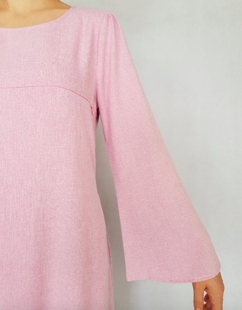 BM71136 Flare Sleeves Jubah Pink