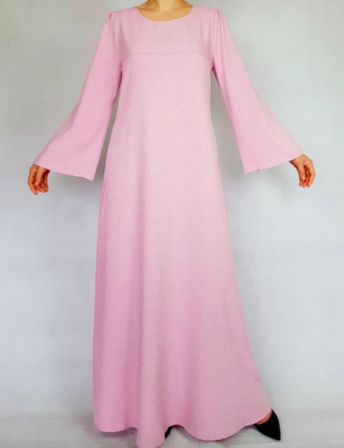 BM71136 Flare Sleeves Jubah Pink