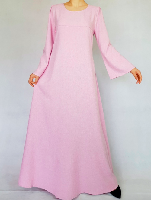 BM71136 Flare Sleeves Jubah Pink