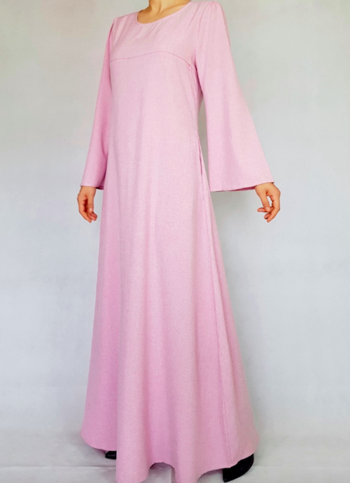BM71136 Flare Sleeves Jubah Pink