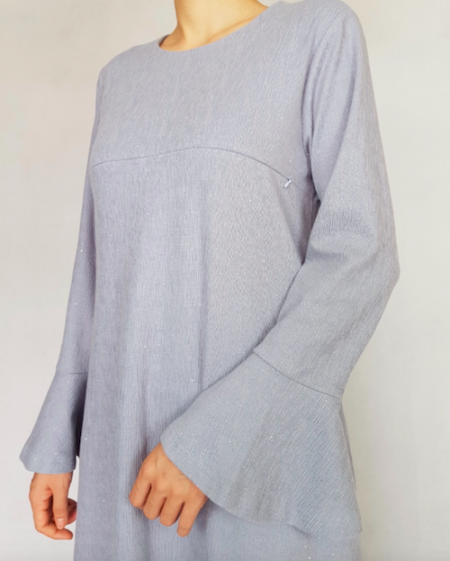 BM71137 Elegant Jubah Greyish Blue