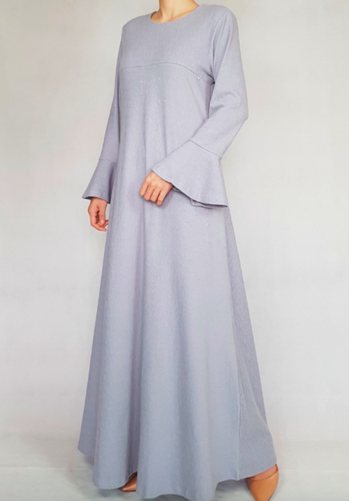 BM71137 Elegant Jubah Greyish Blue