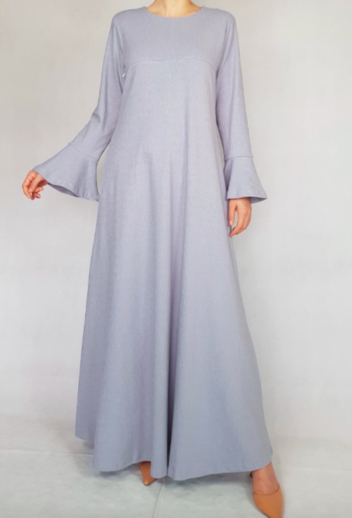 BM71137 Elegant Jubah Greyish Blue