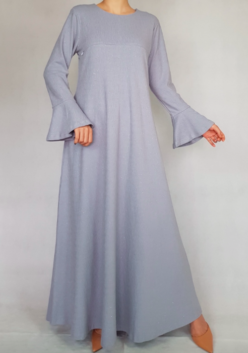 BM71137 Elegant Jubah Greyish Blue