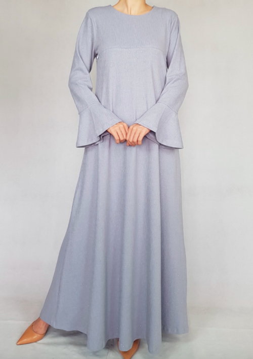 BM71137 Elegant Jubah Greyish Blue
