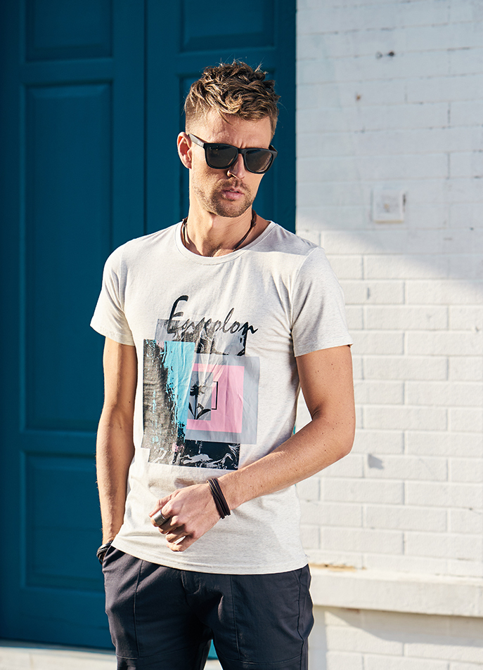 ST-537 Premium Men Top Grey