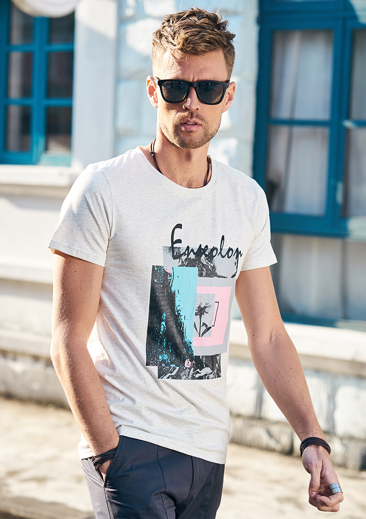 ST-537 Premium Men Top Grey