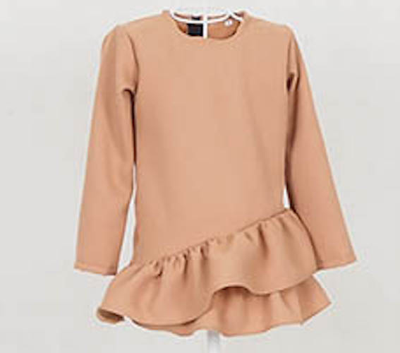 SW5068 Kid's Peplum Blouse Dark Brown