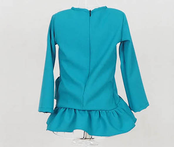 SW5068 Kid's Peplum Blouse Dark Green