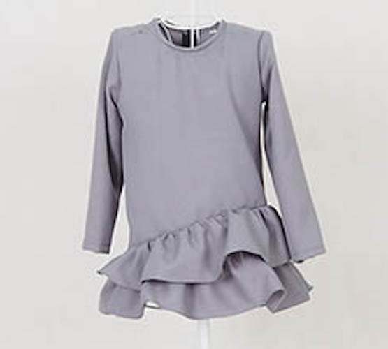SW5068 Kid's Peplum Blouse Grey