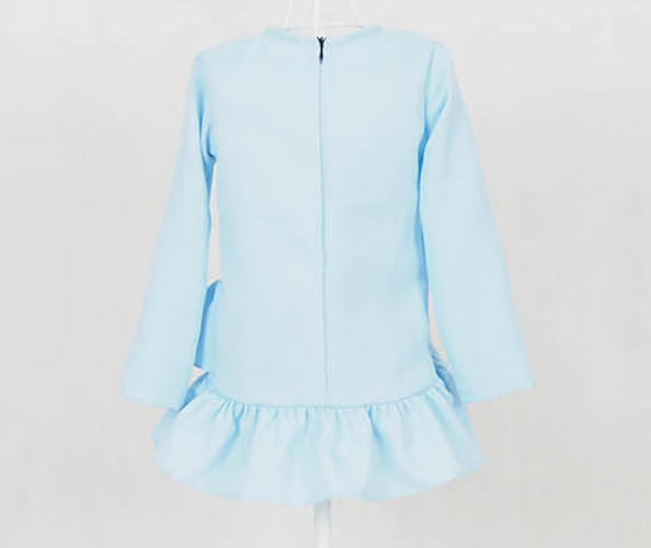 SW5068 Kid's Peplum Blouse Light Blue
