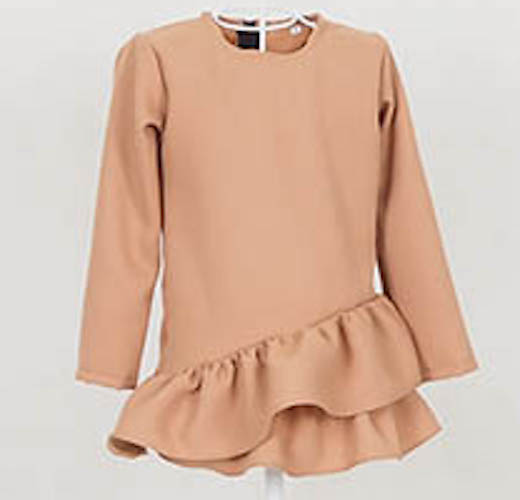 SW5069 Kid's Peplum Blouse Dark Brown
