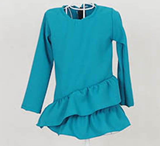 SW5069 Kid's Peplum Blouse Dark Green