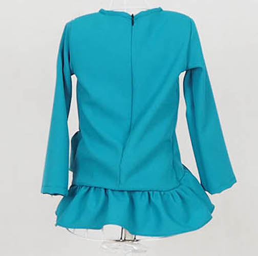 SW5069 Kid's Peplum Blouse Dark Green