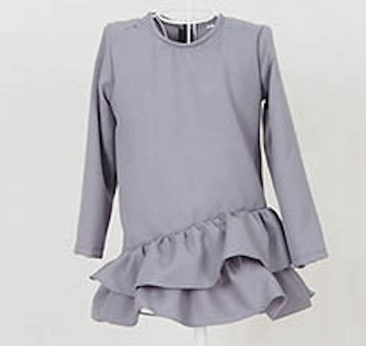 SW5069 Kid's Peplum Blouse Grey