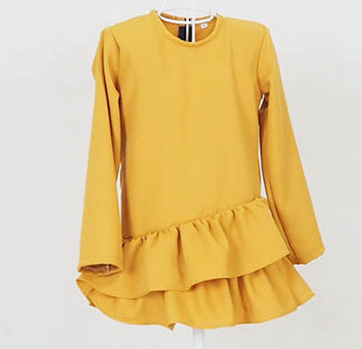 SW5069 Kid's Peplum Blouse Mustard