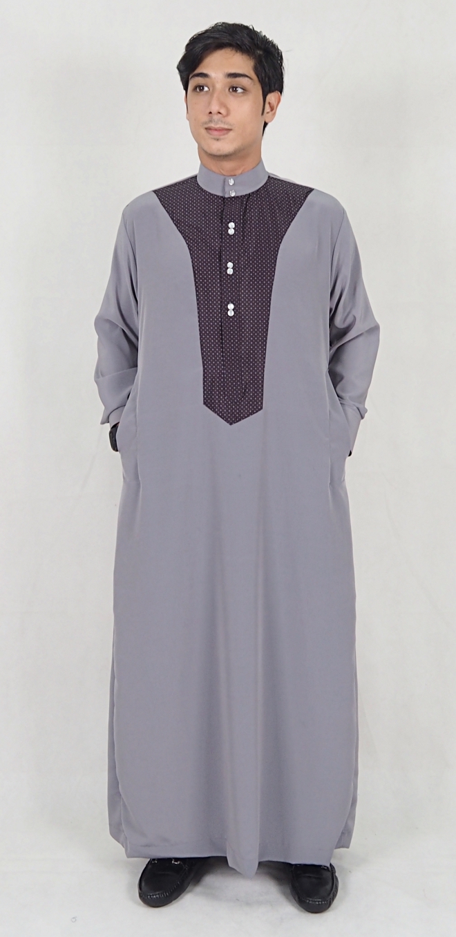 SW5071 Stylish Jubah Grey
