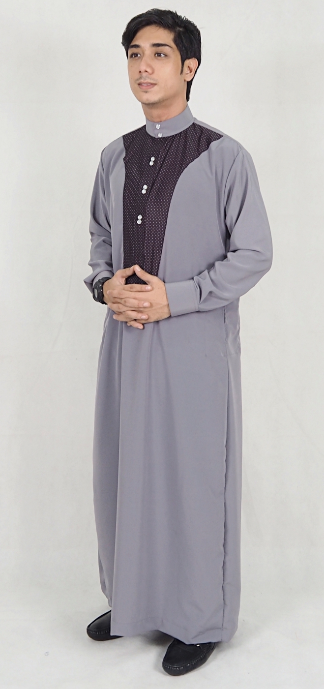 SW5071 Stylish Jubah Grey