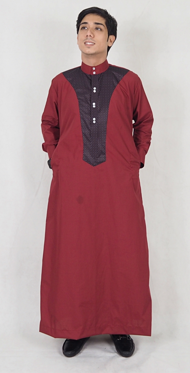 SW5071 Stylish Jubah Maroon