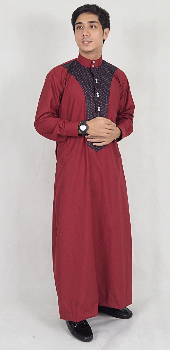 SW5071 Stylish Jubah Maroon