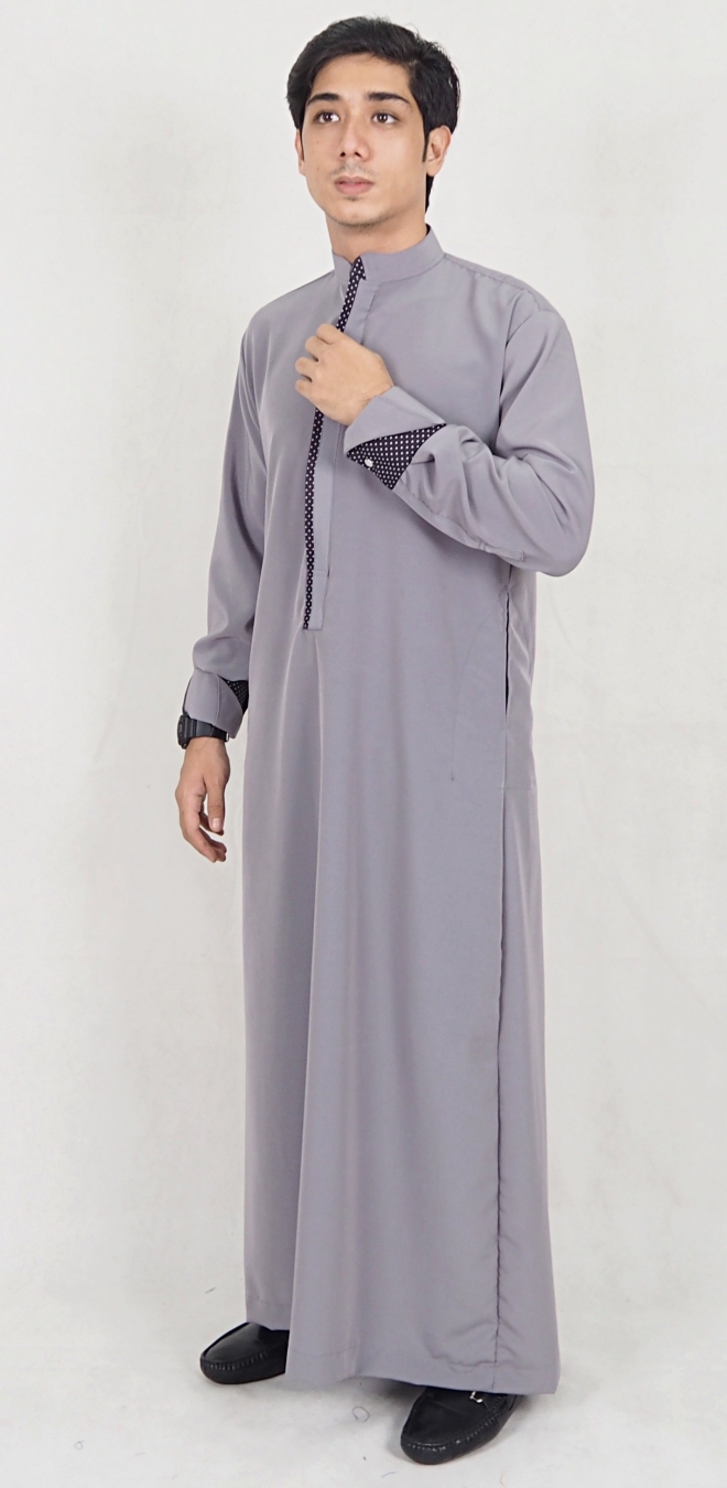 SW5073 Men's Jubah (Plus Size) Grey
