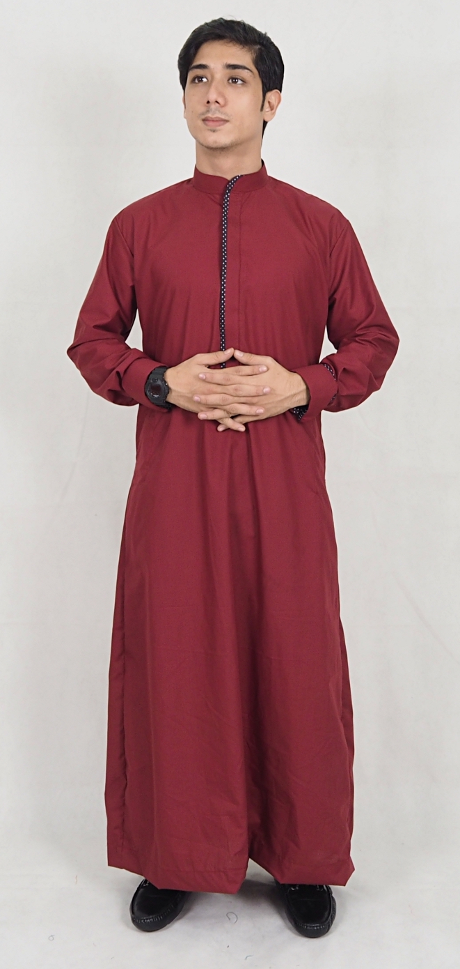 SW5073 Men's Jubah (Plus Size) Maroon