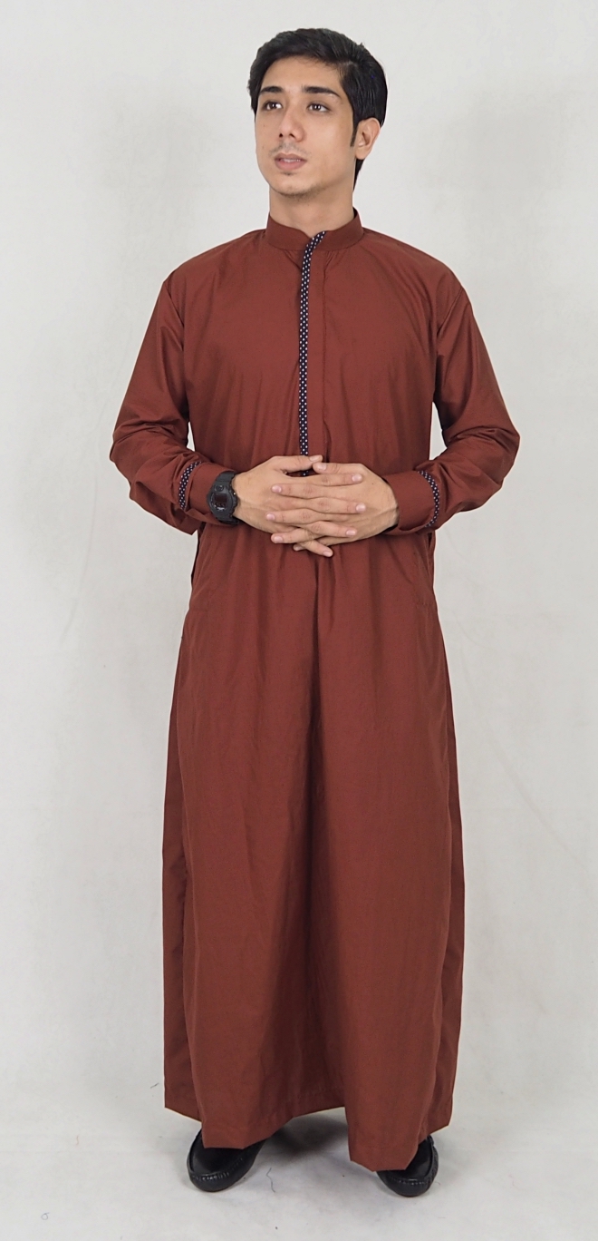 SW5074 Men's Jubah (Plus Size) Brown