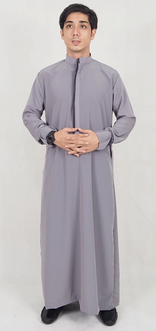 SW5074 Men's Jubah (Plus Size) Grey