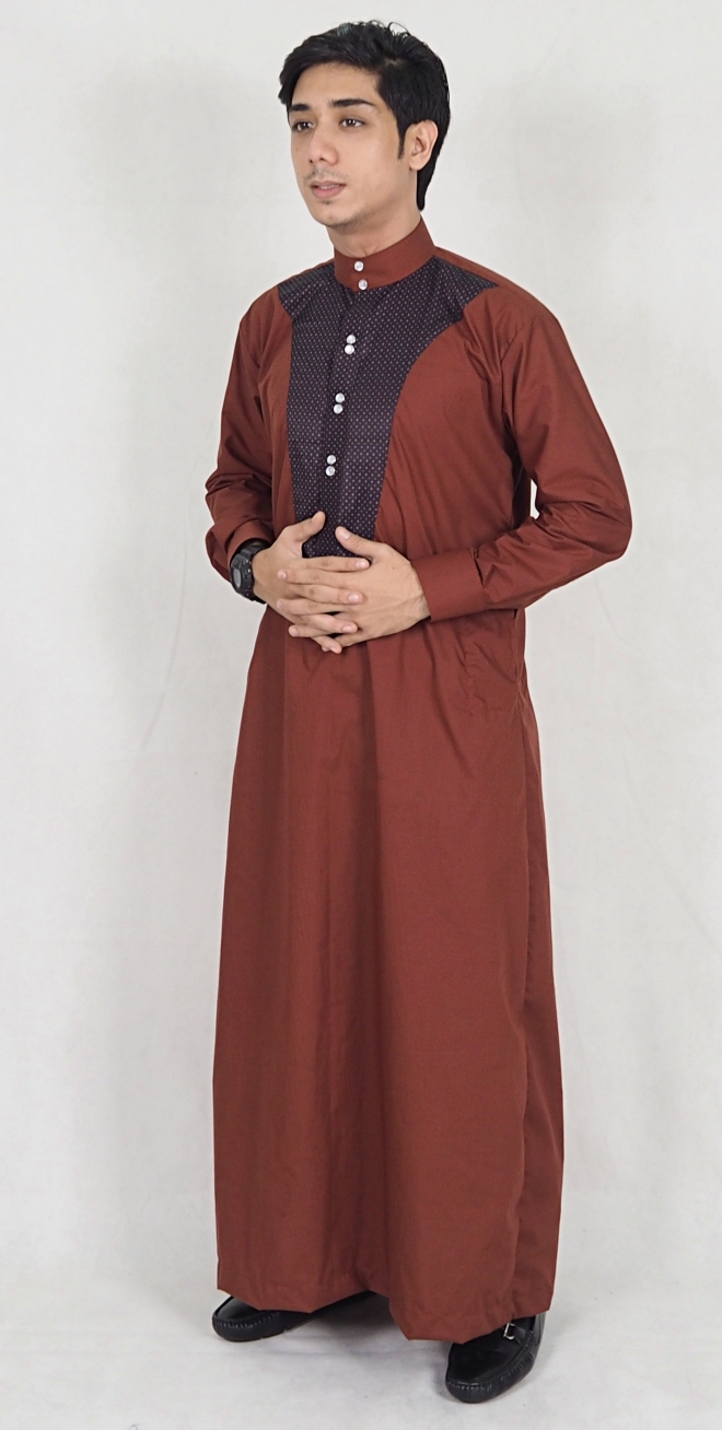SW5075 Stylish Jubah (Plus Size) Brown