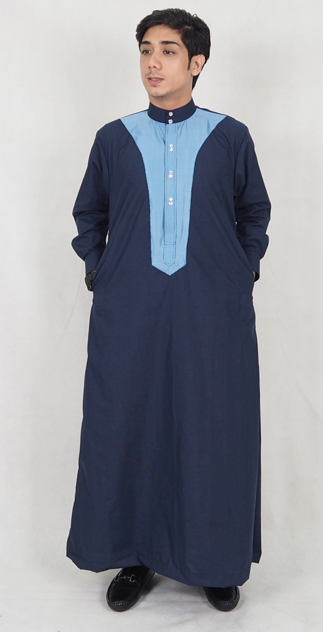 SW5075 Stylish Jubah (Plus Size) Navy