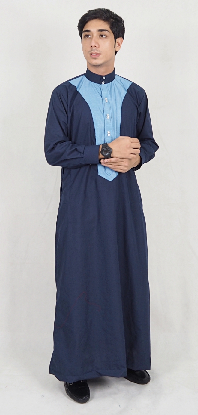 SW5075 Stylish Jubah (Plus Size) Navy