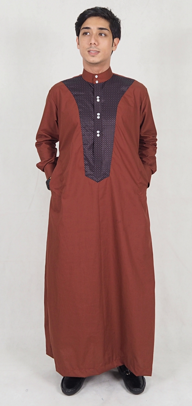 SW5076 Stylish Jubah (Plus Size) Brown