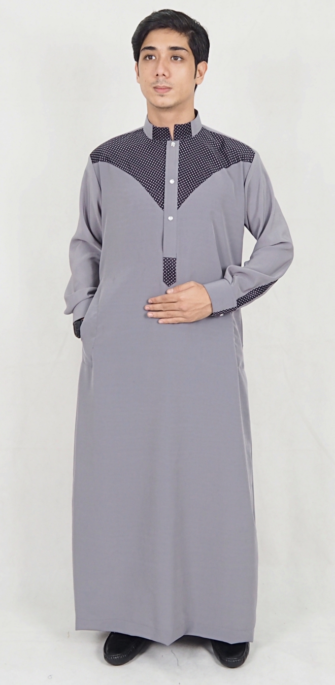 SW5078 Fashion Jubah (Plus Size) Grey
