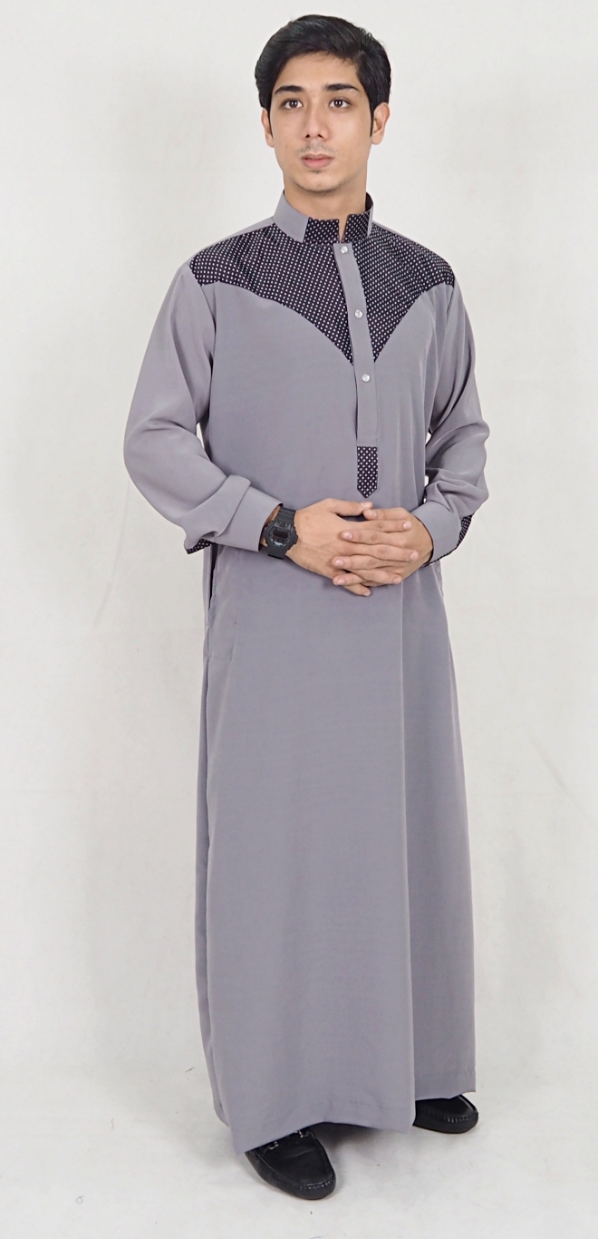 SW5078 Fashion Jubah (Plus Size) Grey