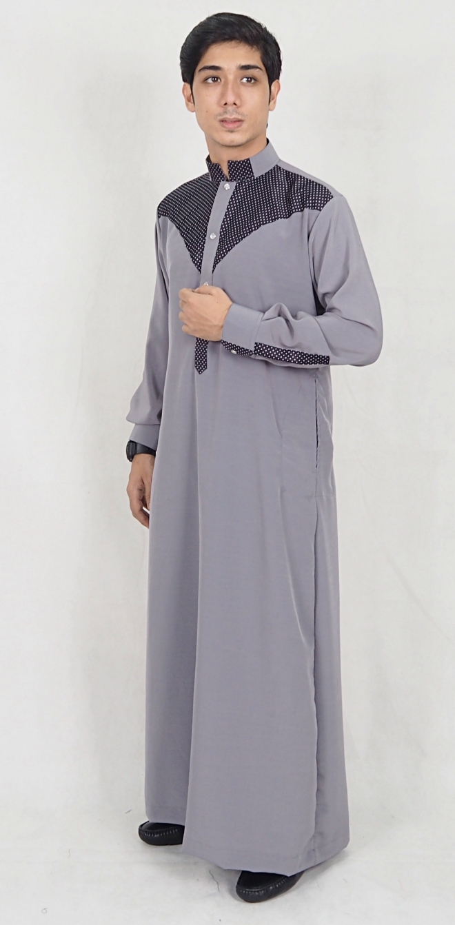 SW5078 Fashion Jubah (Plus Size) Grey