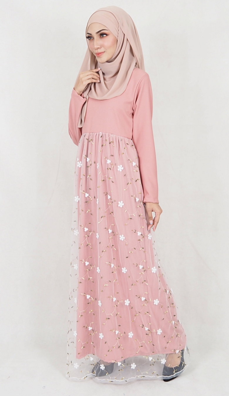 SW5079 Pretty Jubah Dusty Pink