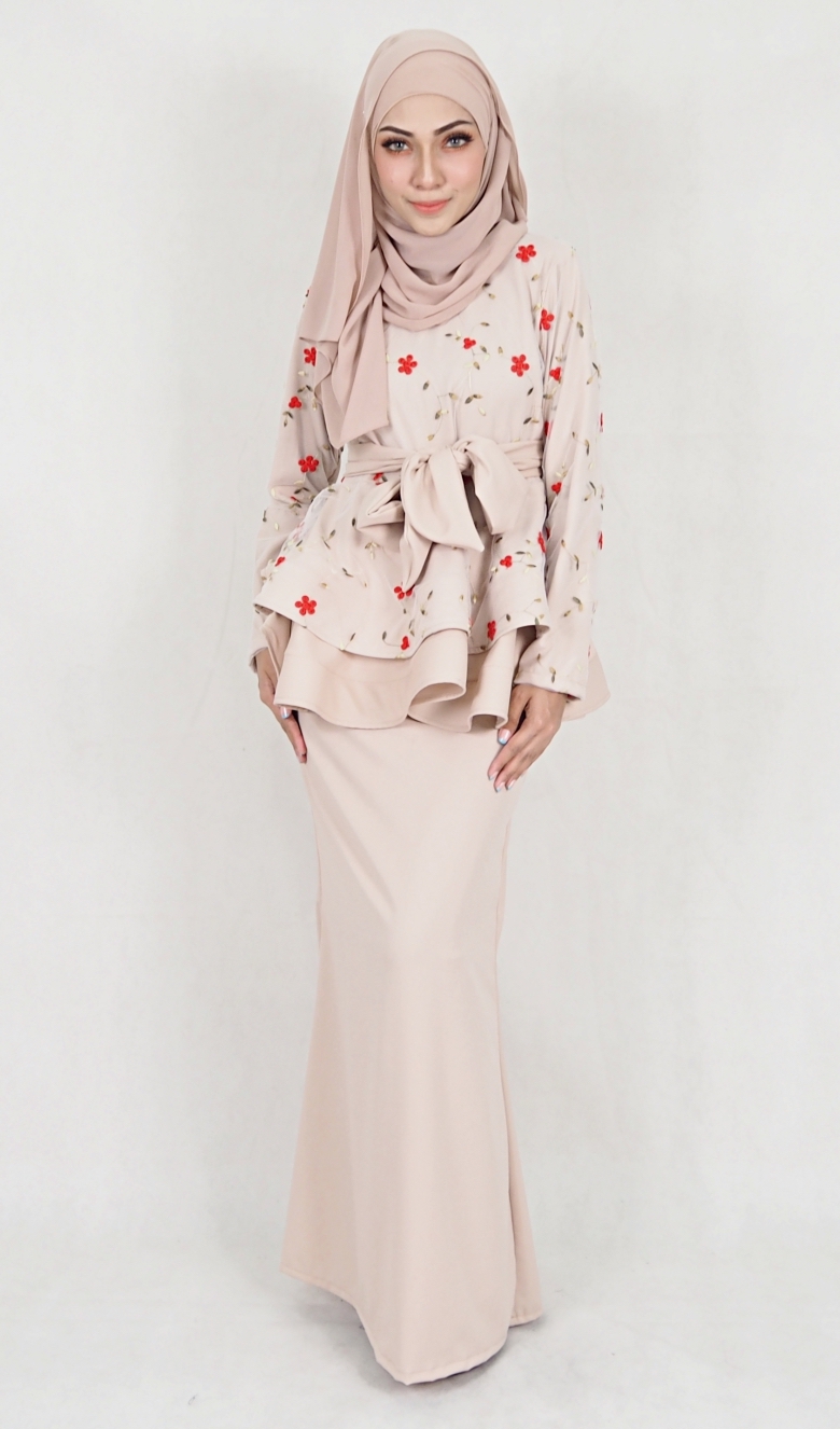 SW5080 Trendy Baju Kurung Cream