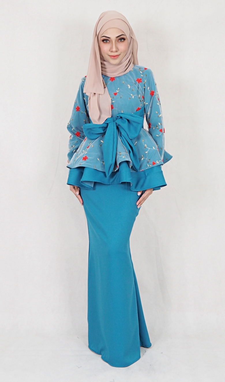 SW5080 Trendy Baju Kurung Dark Green