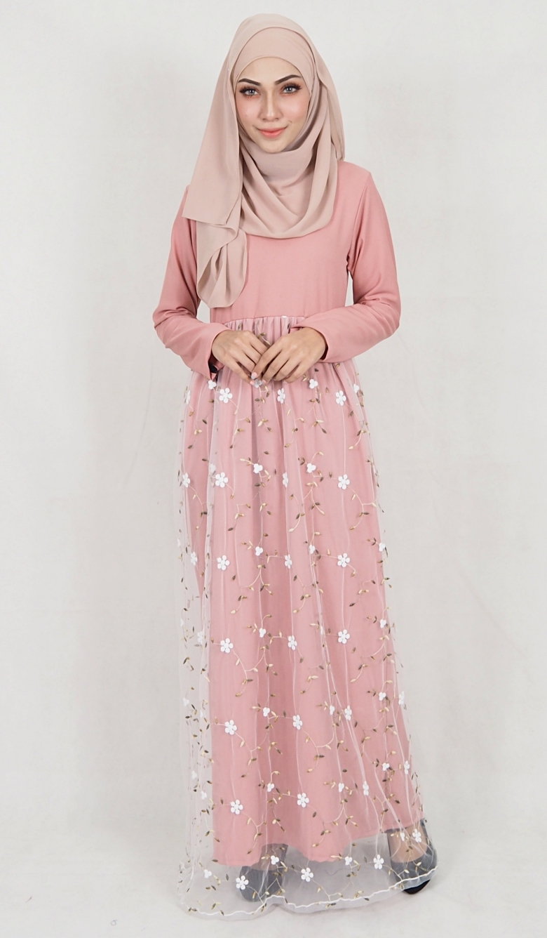 SW5081 Pretty Jubah (Plus Size) Dusty Pink