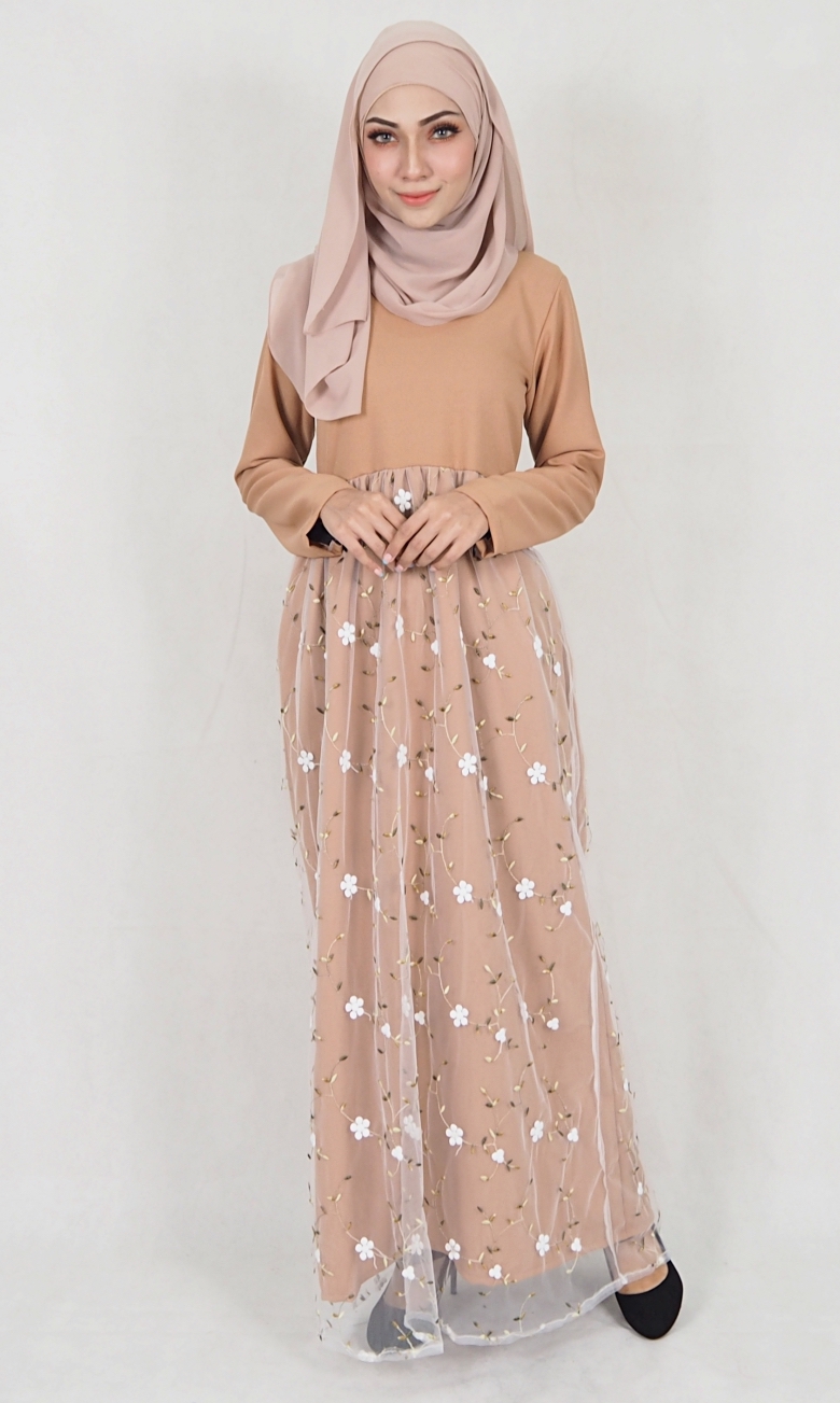 SW5082 Pretty Jubah (Plus Size) Dark Brown