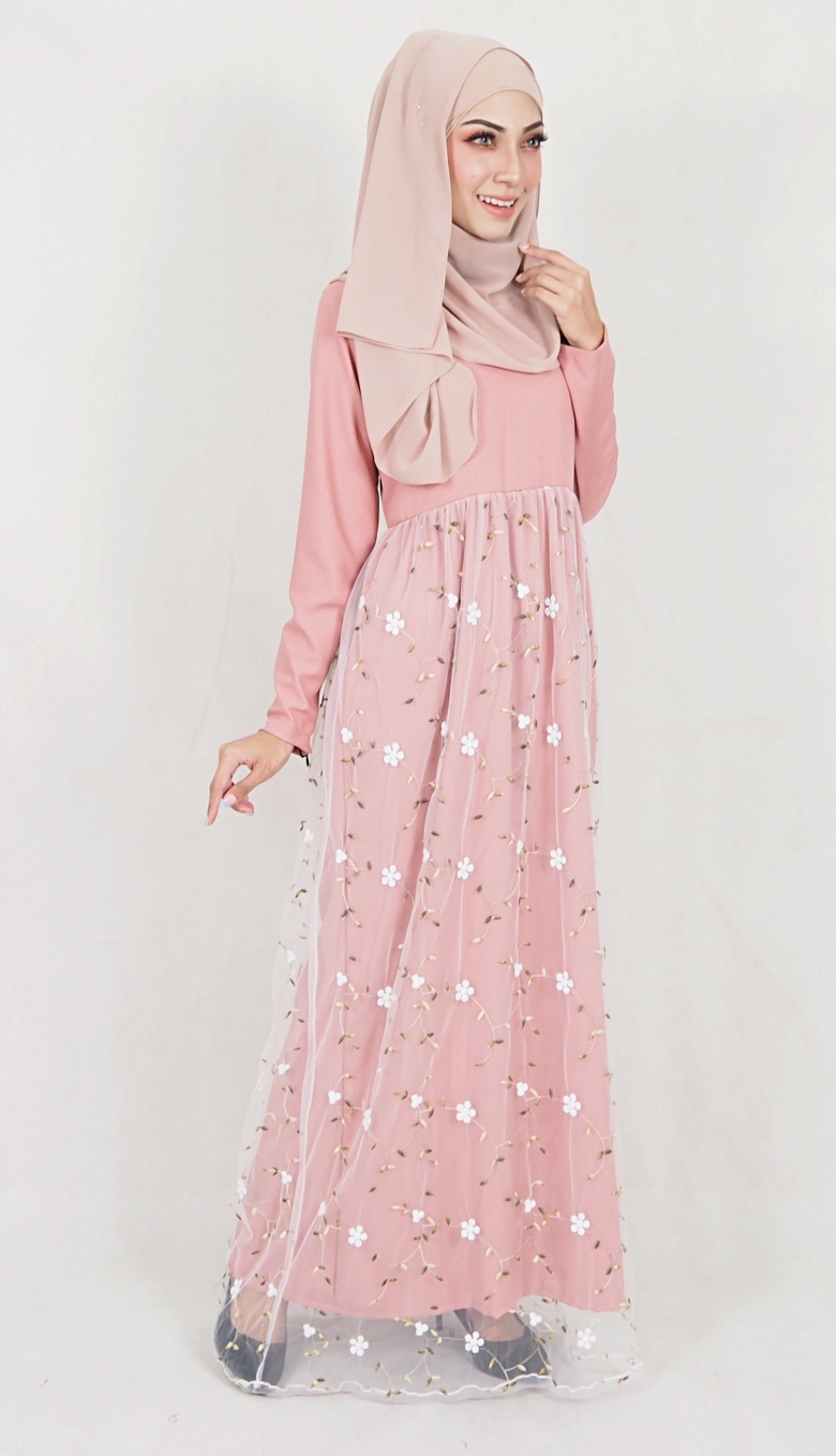 SW5082 Pretty Jubah (Plus Size) Dusty Pink