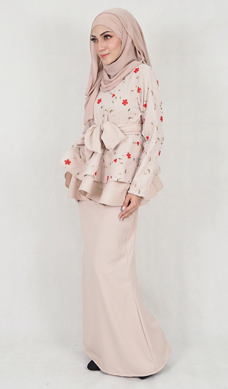 SW5083 Trendy Baju Kurung (Plus Size) Cream