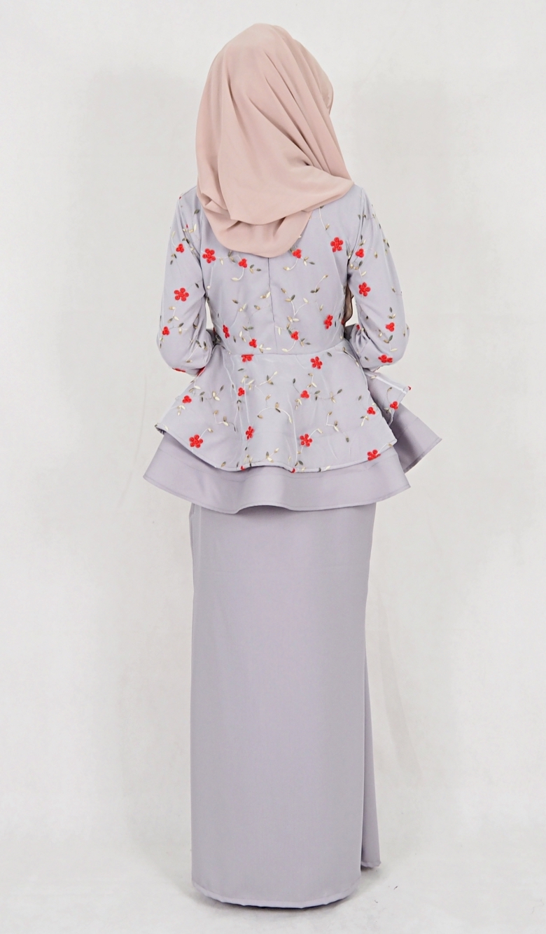 SW5084 Trendy Baju Kurung (Plus Size) Grey
