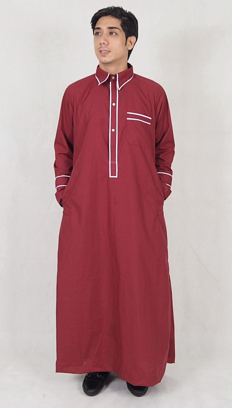 SW5089 Men's Jubah (Plus Size) Maroon