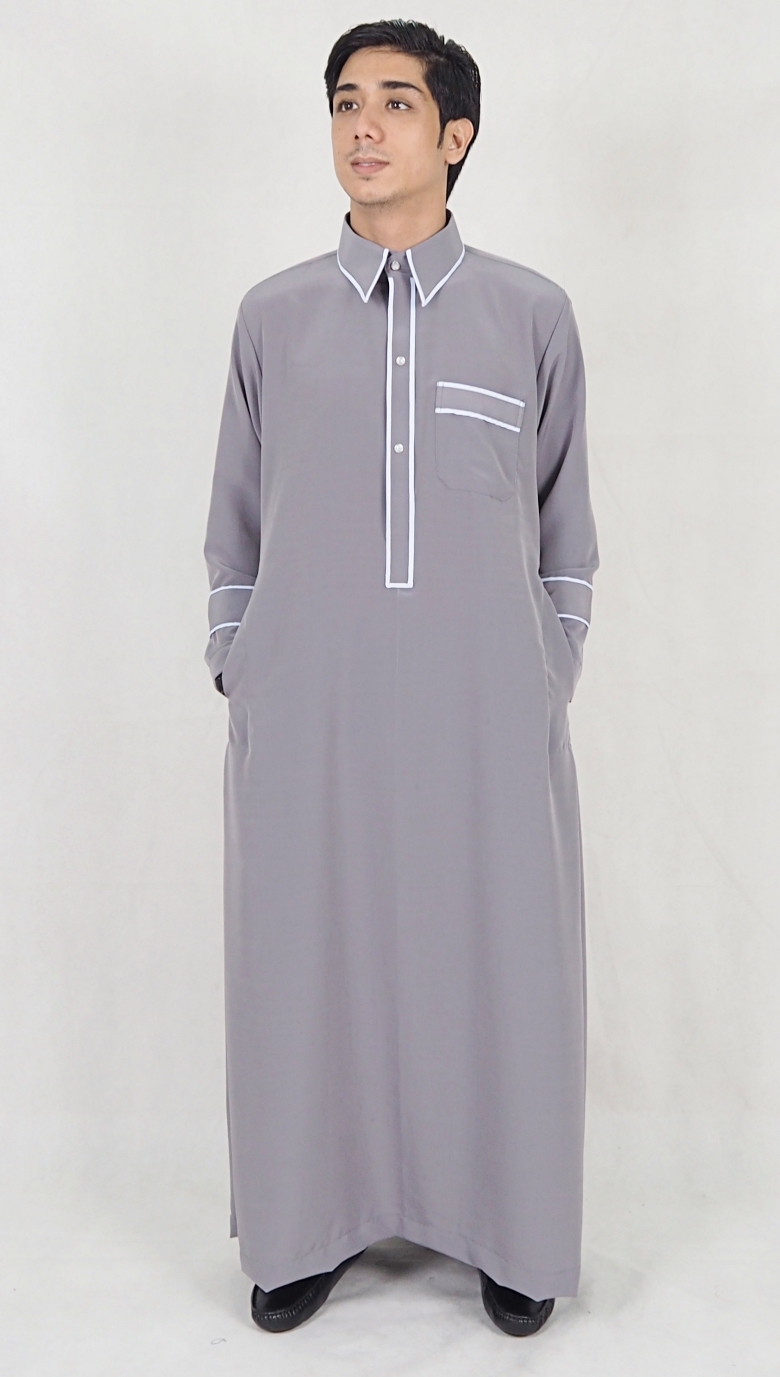 SW5090 Men's Jubah (Plus Size) Grey