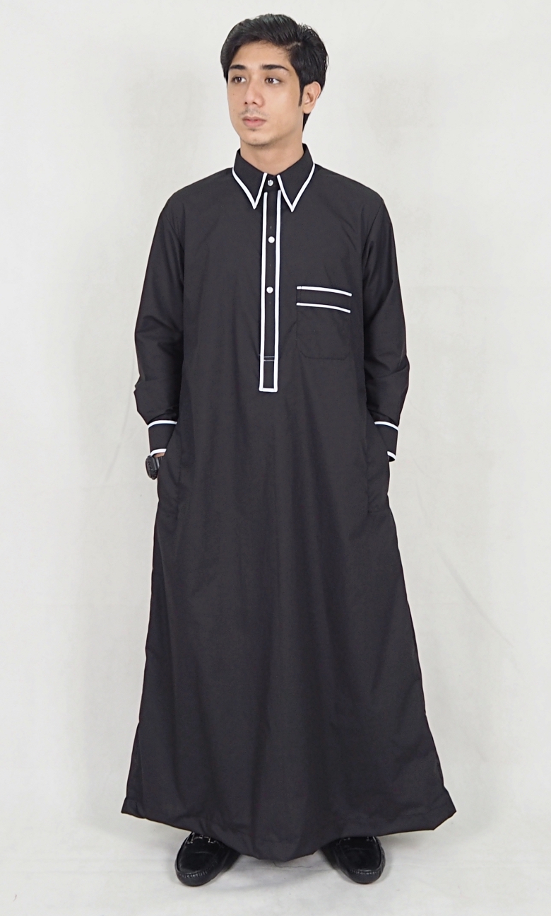 SW5091 Men's Jubah (Plus Size) Black