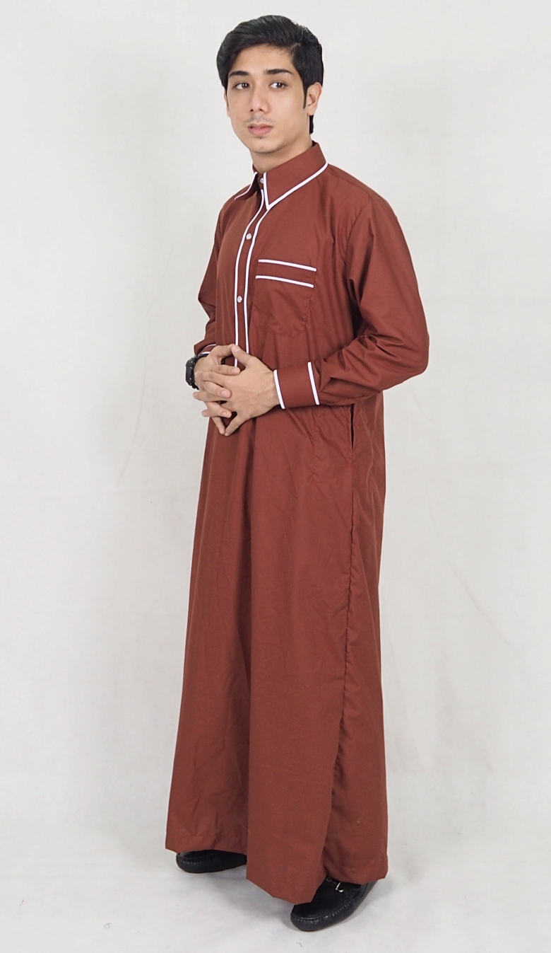 SW5091 Men's Jubah (Plus Size) Brown