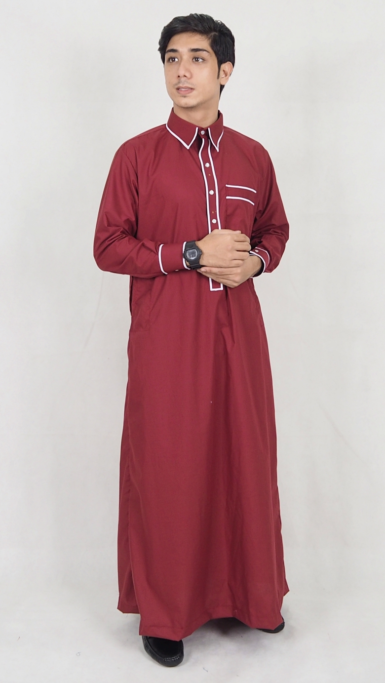 SW5091 Men's Jubah (Plus Size) Maroon