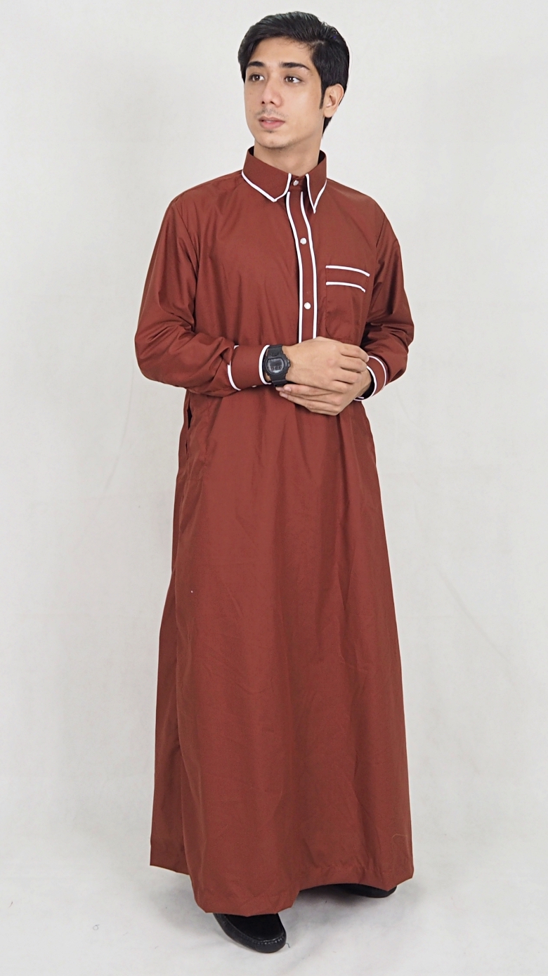 SW5092 Men's Jubah (Plus Size) Brown