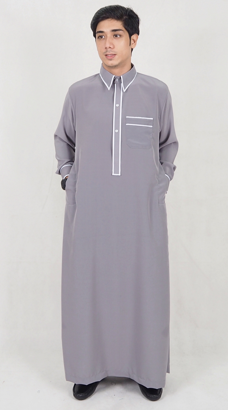 SW5092 Men's Jubah (Plus Size) Grey
